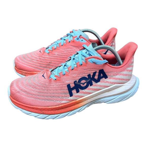 Hoka Shoes - Hoka One One Mach 5 Women's Size 9B  Running Shoes Peach Parfait